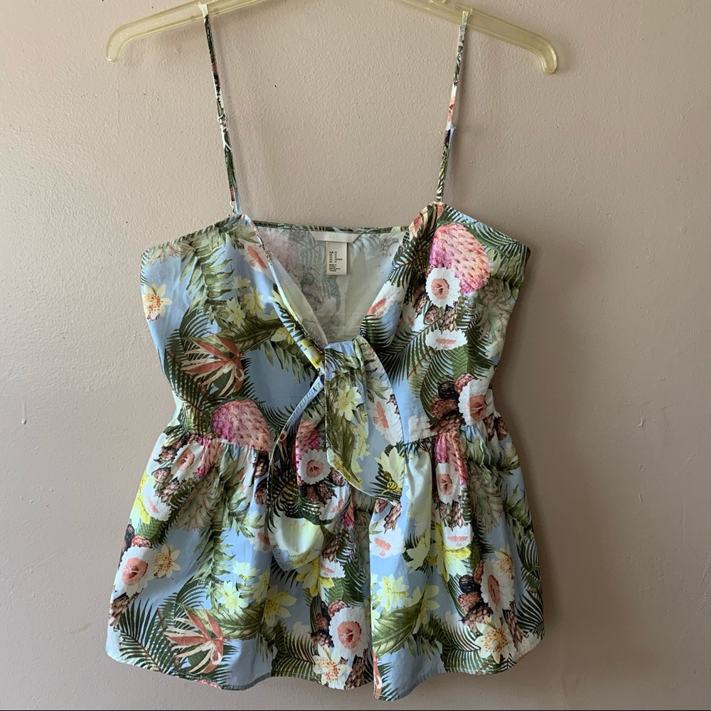 H&M Women Tropical Floral Print Top